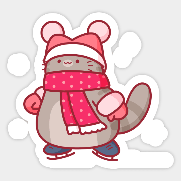 Ice Skating Cat Sticker by Everything A Cat